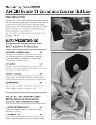 AWC3O Grade 11 Ceramics Course Outline - MHSVisualArt