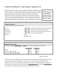 Computers and Writing 2001: âA Cyber Odyssey,â Registration Form