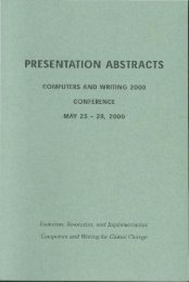 PRESENTATION ABSTRACTS - Computers and Writing