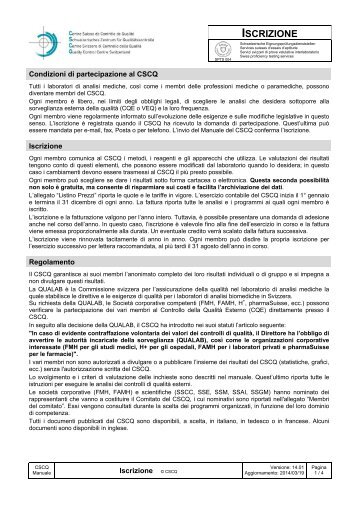 modulo di iscrizione - CSCQ