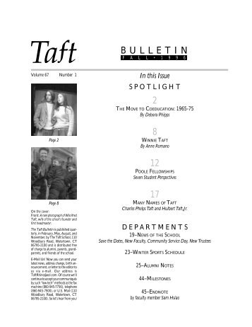 coeducation - The Taft School