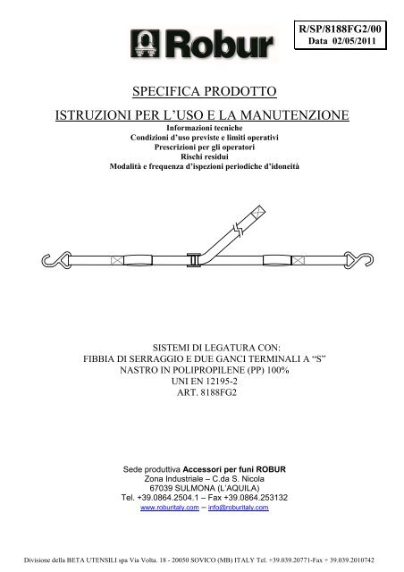 specifica prodotto istruzioni per l'uso e la manutenzione - Robur