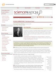 Henry Wechsler - ScienceWatch.com
