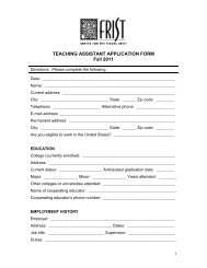 TEACHING ASSISTANT APPLICATION FORM Fall 2011