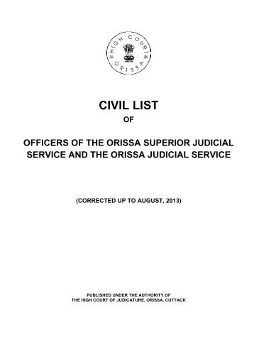 CIVIL LIST - Orissa High Court