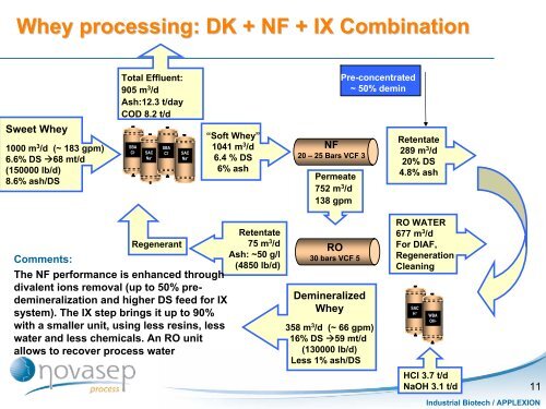 Whey Demineralization: Various Process Options According to Plant