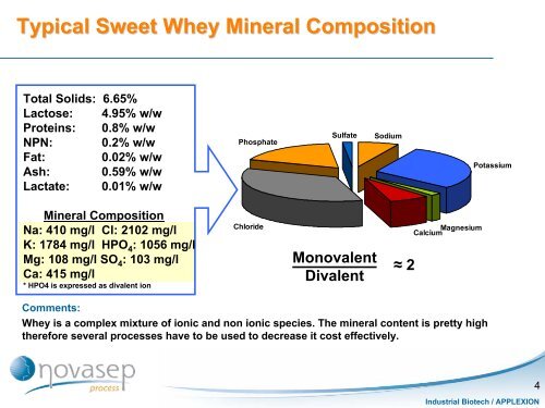 Whey Demineralization: Various Process Options According to Plant