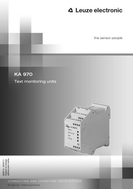 KA 970 - Leuze electronic