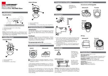 Bedienungsanleitung PrÃƒÂ¤senzmelder PD2 MAX Slave - Swisslux AG