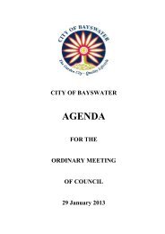 AGENDA - City of Bayswater