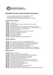 Checkliste til brug for APV pÃ¥ Dental Laboratorier - BAR - service og ...