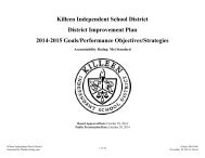 District Improvement Plan - Killeen Independent School District