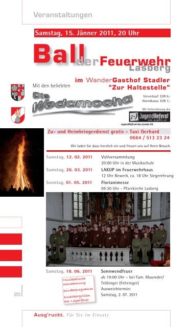 Ausg'ruckt! Ausg'ruckt! - Freiwillige Feuerwehr Lasberg