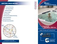 Aqua Therapy Brochure. - Gibson Area Hospital and Health Services