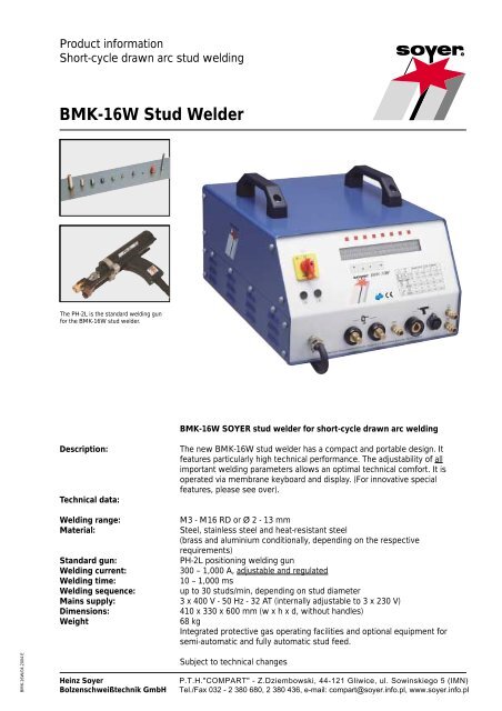 BMK-16W Stud Welder - Soyer