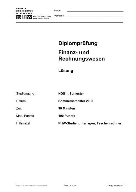 Diplomprüfung Finanz- und Rechnungswesen - Harti