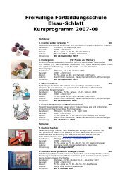 Freiwillige Fortbildungsschule Elsau-Schlatt Kursprogramm 2007-08