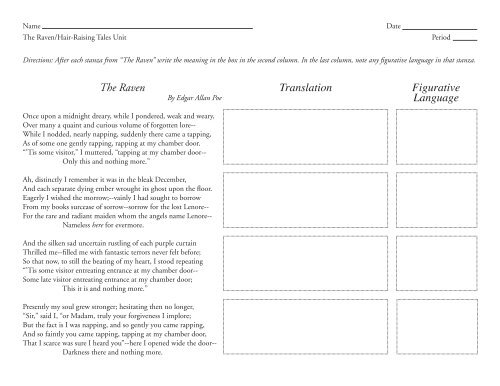 The Raven Translation Figurative Language