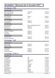 Resultatliste - Havneræs den 4. december 2011