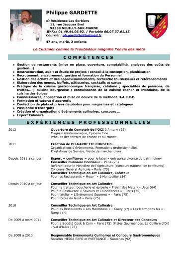 CV - Ordre Culinaire International