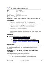 Peer Review JAD Kick Off Meeting Action Items Documents ... - eRA