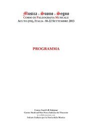 Programma, calendario delle lezioni e modulo partecipazione