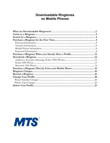 Downloadable Ringtones on Mobile Phones - MTS