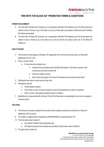 the competition terms and conditions - More FM