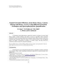 Tannin Extraction Efficiency, from Rubus Idaeus, Cydonia Oblonga ...