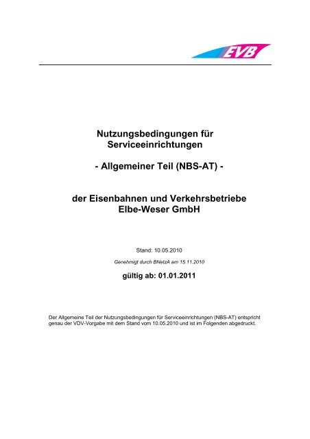 Allgemeiner Teil (NBS-AT) - Eisenbahnen und Verkehrsbetriebe ...