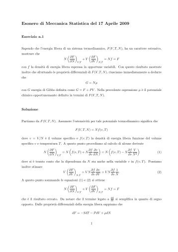 Esonero di Meccanica Statistica del 17 Aprile 2009 - statistiche