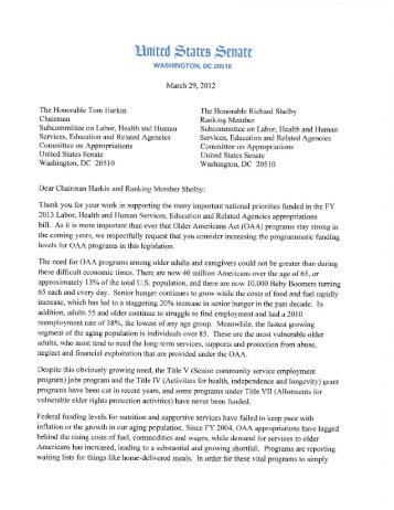 Sen. Sanders Dear Colleague Letter Requesting 12 Percent ...