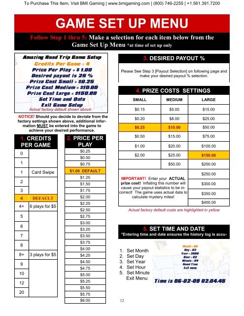 Service Manual - Bike Rally - BMI Gaming