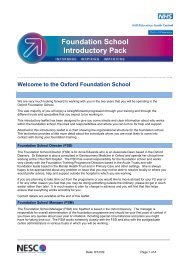 Foundation School Welcome Note - Oxford Deanery