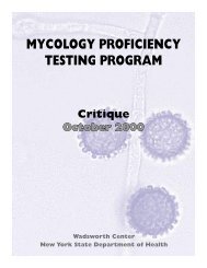 mycology proficiency testing program - Wadsworth Center