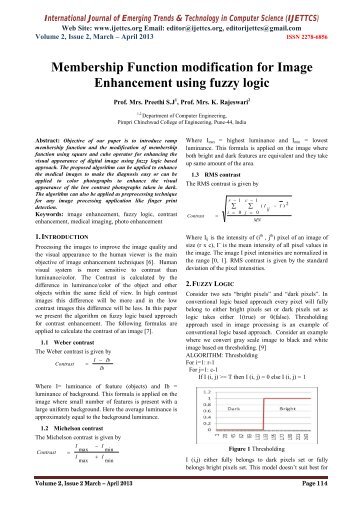 Membership Function modification for Image Enhancement using ...