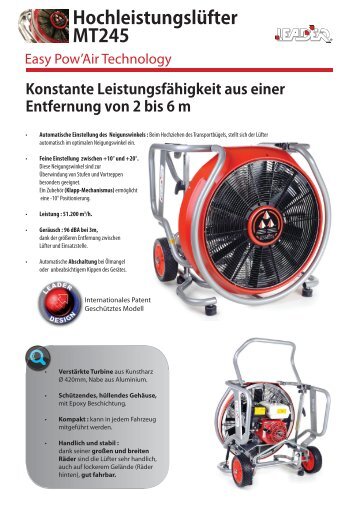 Dokumentation MT245 Easy Pow'Air Technologie - Leader