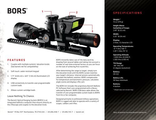 Barrett Product Catalog - Euro Optics Ltd.