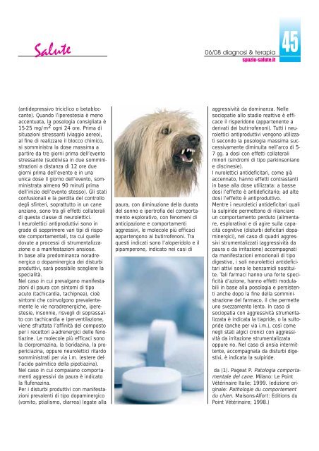 AggressivitÃ  canina e terapia farmacologia - Diagnosi e Terapia