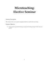 Microteaching: Elective Seminar