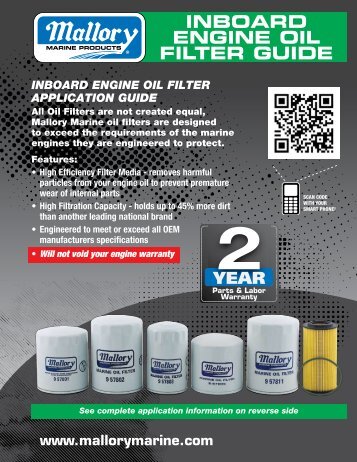 INBOARD ENGINE OIL FILTER GUIDE - Boat Parts