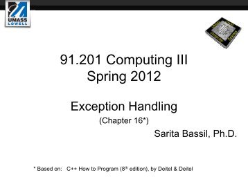 Lecture 12 - Exception Handling