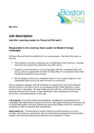 Job description - Boston Spa School