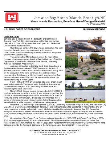 Marsh Islands Restoration, Jamaica Bay, NY - New York District