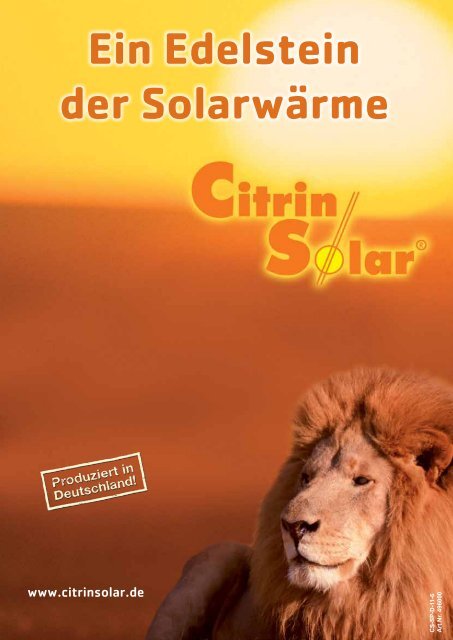 Ein Edelstein der SolarwÃ¤rme - Citrin Solar