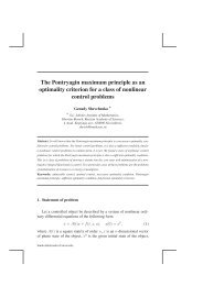 The Pontryagin maximum principle as an optimality criterion for a ...