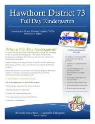 Student/Parent Handbook - Hawthorn School District 73