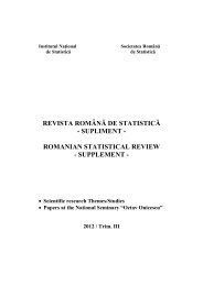 REVISTA ROMÃNÄ DE STATISTICÄ - SUPLIMENT - ROMANIAN ...