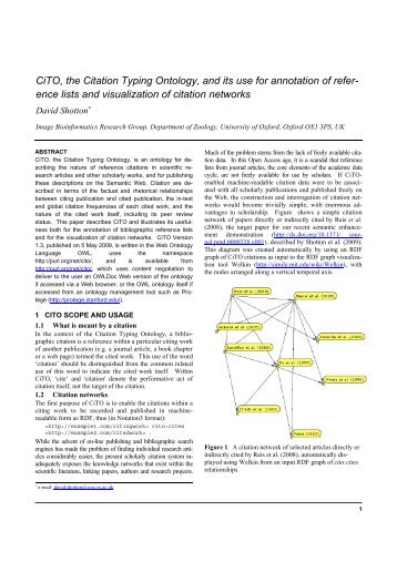 CiTO, the Citation Typing Ontology, and its use for annotation of refer