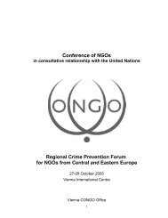 Conference of NGOs Regional Crime Prevention Forum for NGOs from ...